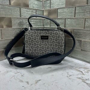 GUESS Monogram Black and Gray Crossbody Bag